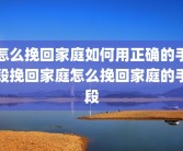 怎么挽回家庭如何用正确的手段挽回家庭怎么挽回家庭的手段