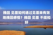 挽回 见面如何通过见面来有效地挽回感情？挽回 见面 不提和好