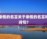 亲情的名言关于亲情的名言和诗句？