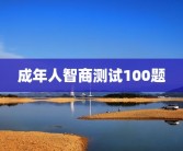成年人智商测试100题
