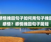 感情挽回句子如何用句子挽回感情？感情挽回句子简短