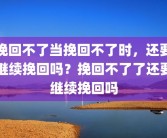 挽回不了当挽回不了时，还要继续挽回吗？挽回不了了还要继续挽回吗