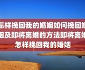 怎样挽回我的婚姻如何挽回婚姻及即将离婚的方法即将离婚怎样挽回我的婚姻